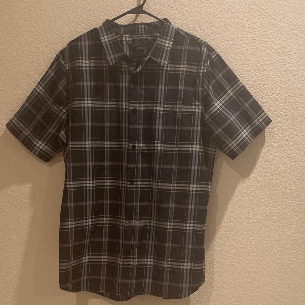 O'Neill Black and Gray Plaid Button Down Shirt